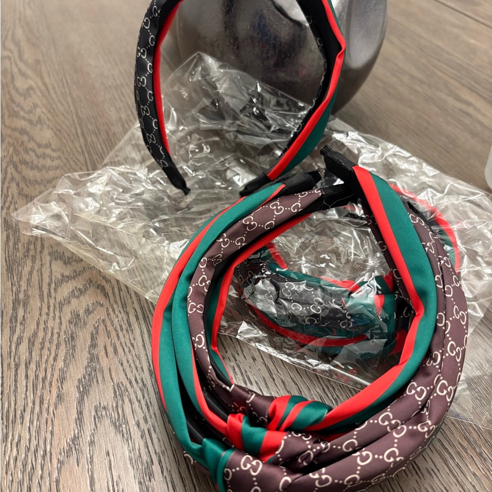 Green and Brown Patterned Headbands(5)